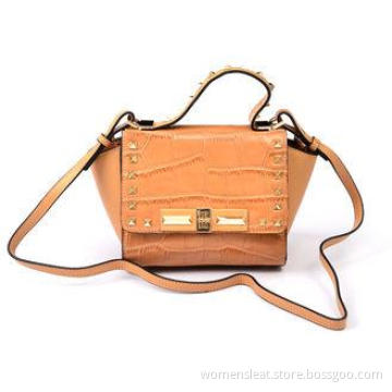 Fashion Nude Ladies Crossbody Bags , Croco Embossed Pattern